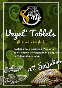 Aliment poisson de fond aquarium Scale Veget'Tablets